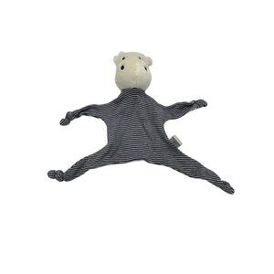 Topomini Hippo Lovey Striped Knit knotted‎ Blue White Embridered 10"